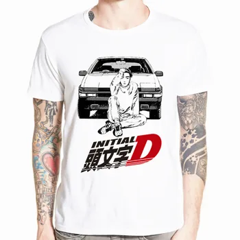 Тениска от японски аниме с кръгло деколте и къси ръкави, Лятна мъжка тениска с принтом, Ежедневни тениска AE86 Initial D Homme, градинска тениска за кола
