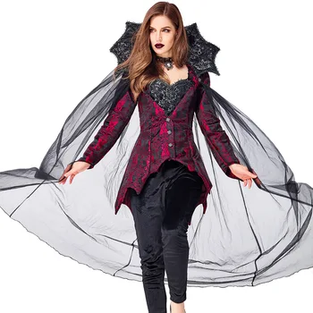 Възрастен Романтични Готически Костюм Вампирши Костюм на Вампир Cosplay за жени Хелоуин Пурим Костюми Маскарадное рокля, с Огърлица