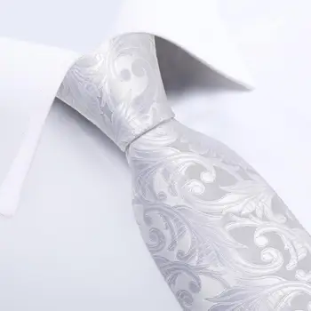 Класически 8 см, Мъжки копринени вратовръзки, Модни бели Вратовръзки Цветни Сватбени и вечерни вратовръзки Джобни квадратни копчета за ръкавели, Определени вратовръзка За мъжете подарък Дибангу