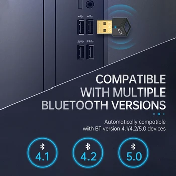 VAORLO USB Приемник Предавател RTL8761B Чип, Bluetooth-съвместими 5,0 Музикален Безжичен Аудиоадаптер За PC