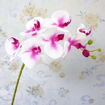 Латексово момента на докосване на Изкуствени цветя, орхидеи бяла пеперуда Орхидея фалшив цвете за домашни партита направи си САМ Сватбена украса Флорес