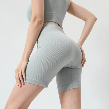Велосипедни шорти повдигащ Женски сексуални тънки спортни къси панталони за фитнес Безшевни Ежедневни панталони за джогинг с висока талия Гамаши за фитнес